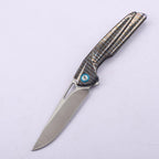 New Manual Folding Tool D2 Steel Blade Full T4C Titanium Handle Pocket Camping Tool DF47
