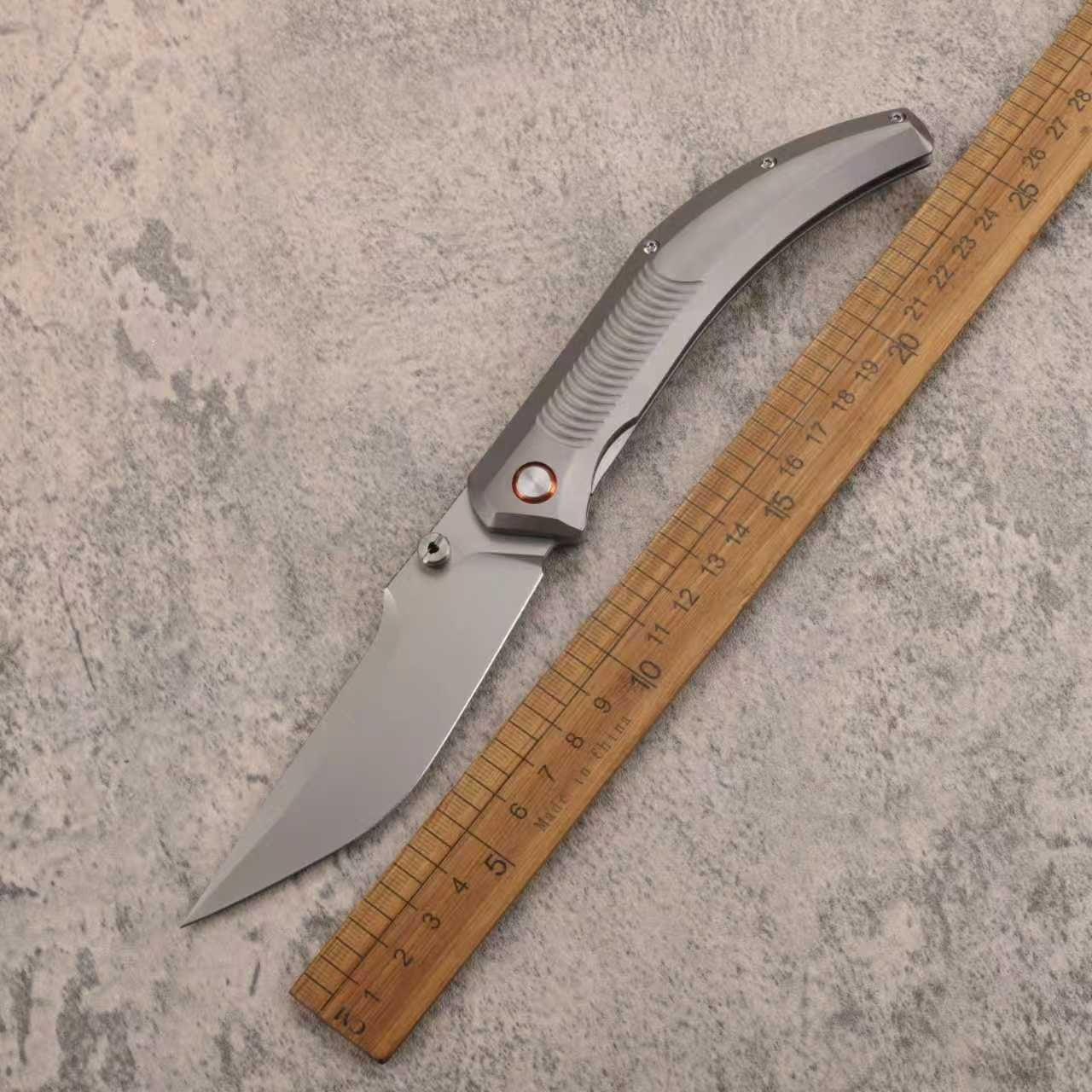 9.5'' New Manual Folding Knife 14C28N Blade Full T4C Titanium Handle  Folding Knife VTF57
