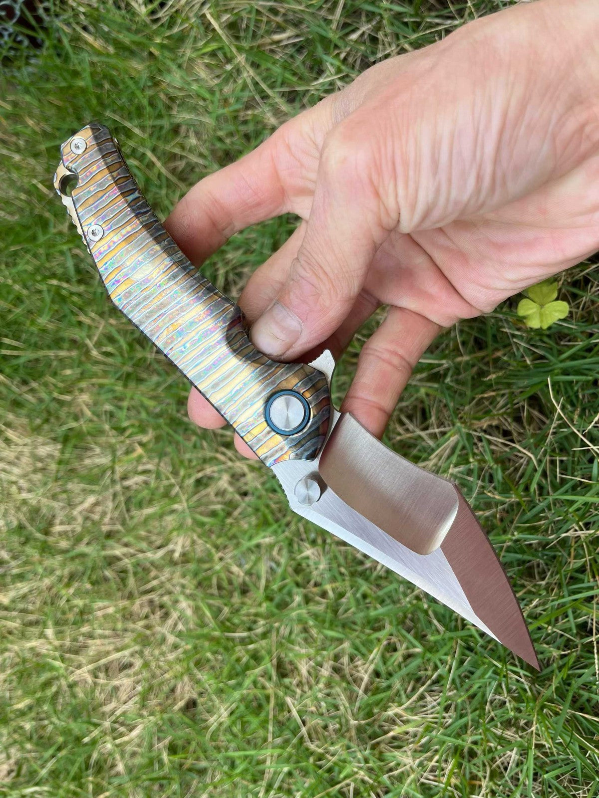 8'' New VG10 Blade Full T4C Titanium HandleFolding Camping Pocket Knife VTF200