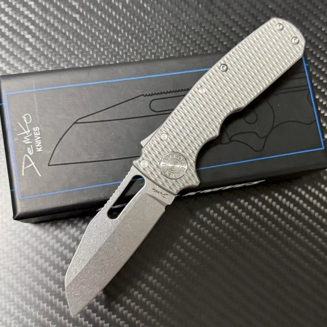 7'' New S35VN Blade Full T4C Titanium Handle Folding Camping Pocket Knife VTF83T