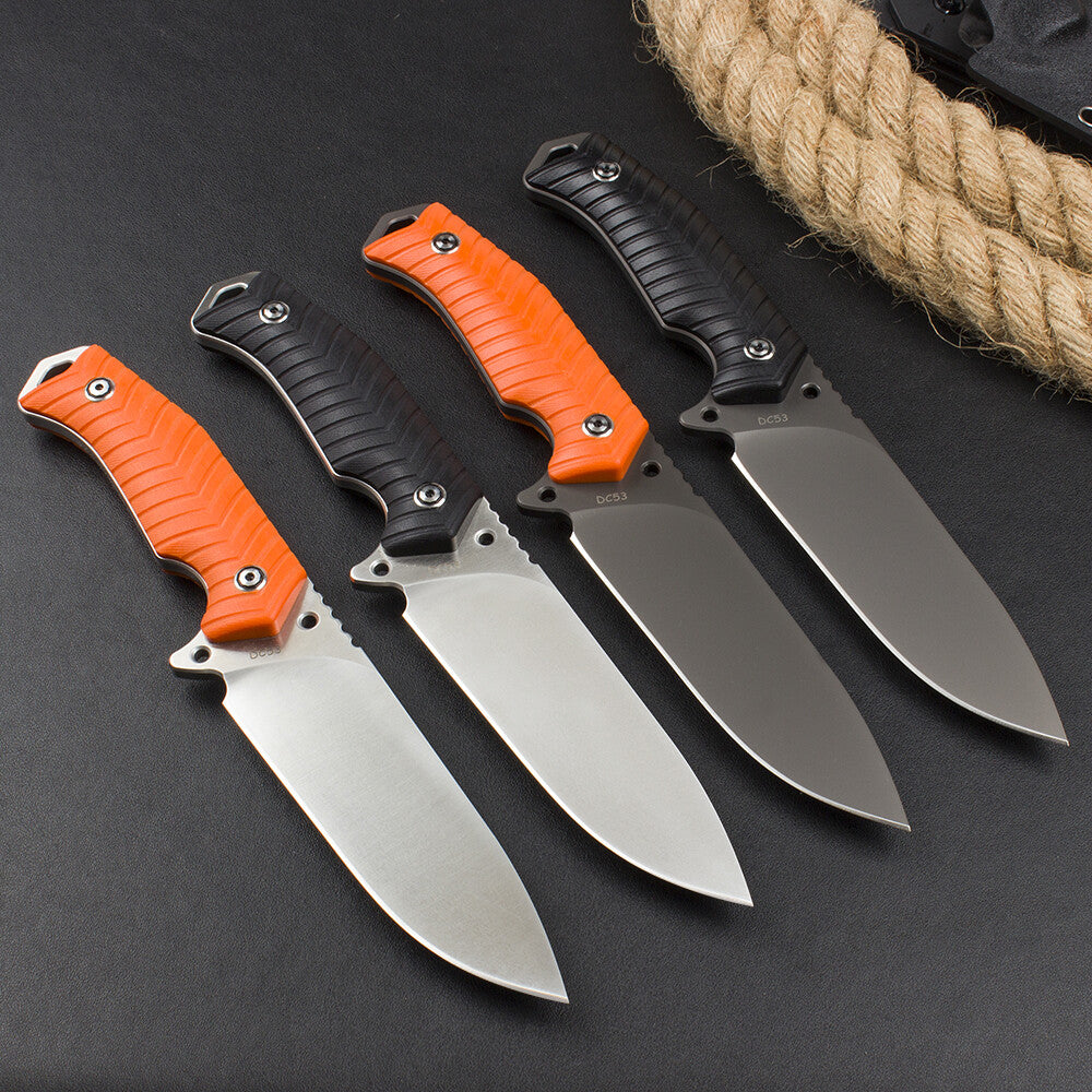 10'' New CNC DC53 Steel 5MM Blade G10 Handle Camping Knife VTH76