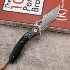 8'' New Folding Tool VG10 Damascus Blade Wood Handle Camping Tool VTF16