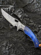 8'' New Fast Opening VG10 Damascus Blade Wood Handle Pocket Folding Tool VTF29