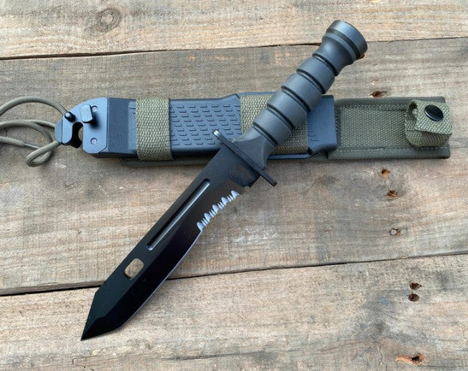12'' New 440C Blade Nylon Fiber Glass Handle Camping KnifeVTH66