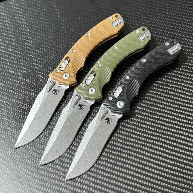 9''New StoneWash M390 Blade G10 Handle Pocket Folding Camping Knife VTF110G