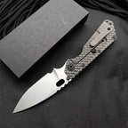 New CNC Stone Wash D2 Steel Blade Full T4C Titanium Handle Pocket Camping Folding Tool DF186B