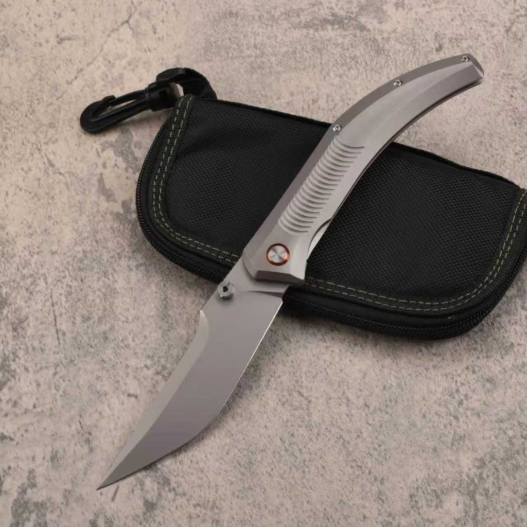9.5'' New Manual Folding Knife 14C28N Blade Full T4C Titanium Handle  Folding Knife VTF57
