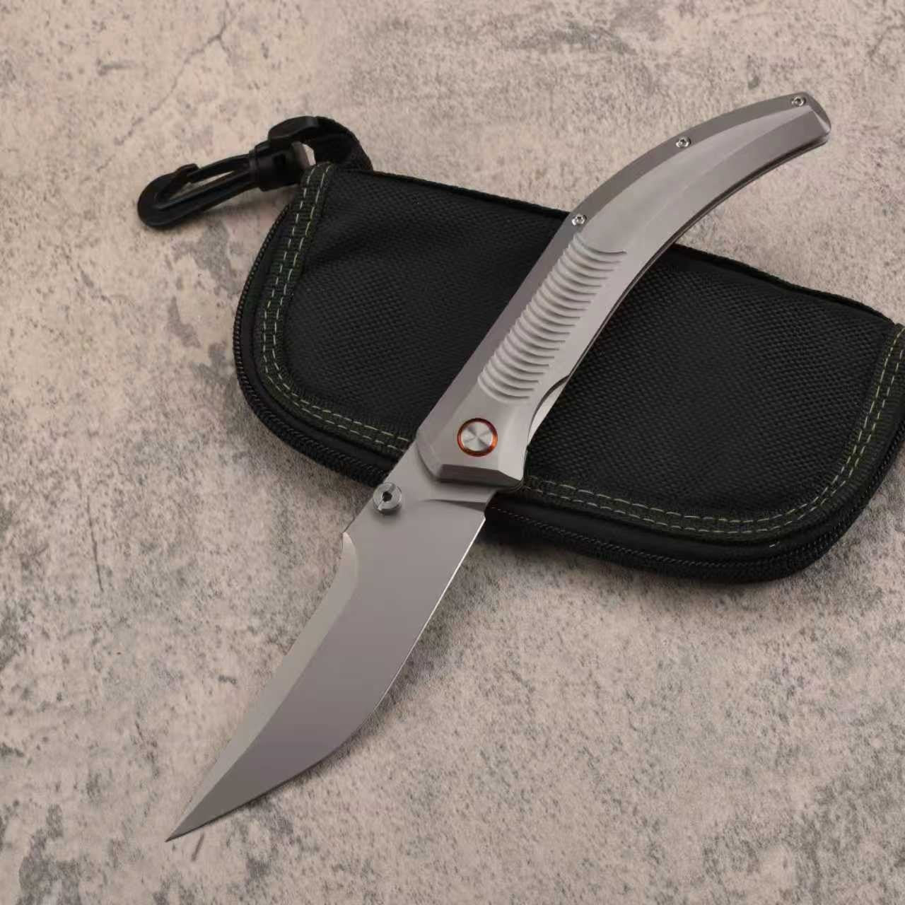 9.5'' New Manual Folding Knife 14C28N Blade Full T4C Titanium Handle  Folding Knife VTF57