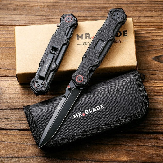 9.5''New Manual Folding Knife D2 Blade G10 Handle Pocket Knife VTF87