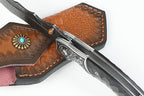 New Fast Opening VG10 Damascus Blade Ebony Handle Pocket Folding Tool VTF114