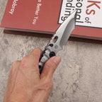 8.5'' New CNC Stone Wash D2 Blade Full T4C Titanium Handle   Folding Pocket Tool DF58