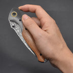 New Folding Tool VG10 Damascus Blade Wood Handle PocketTool VTF38