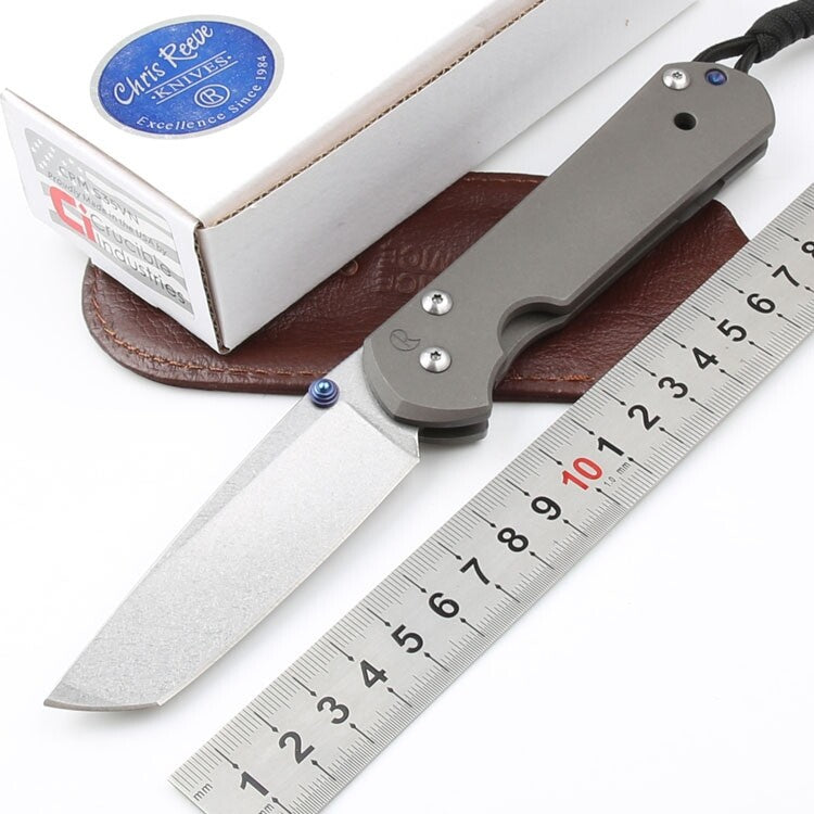 New CNC D2 Blade Sebenza 21 Style Full T4C Titanium Handle Pocket Camping Folding Knife DF187