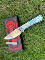 8'' New Folding M390 Steels Blade Full T4C Titanium Handle  Camping PocketTool VTF107S