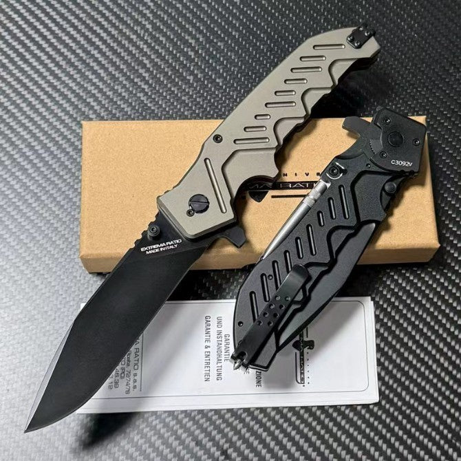 10'' New CNC N690 Blade Aluminum Handle Pocket Folding Knife VTF106