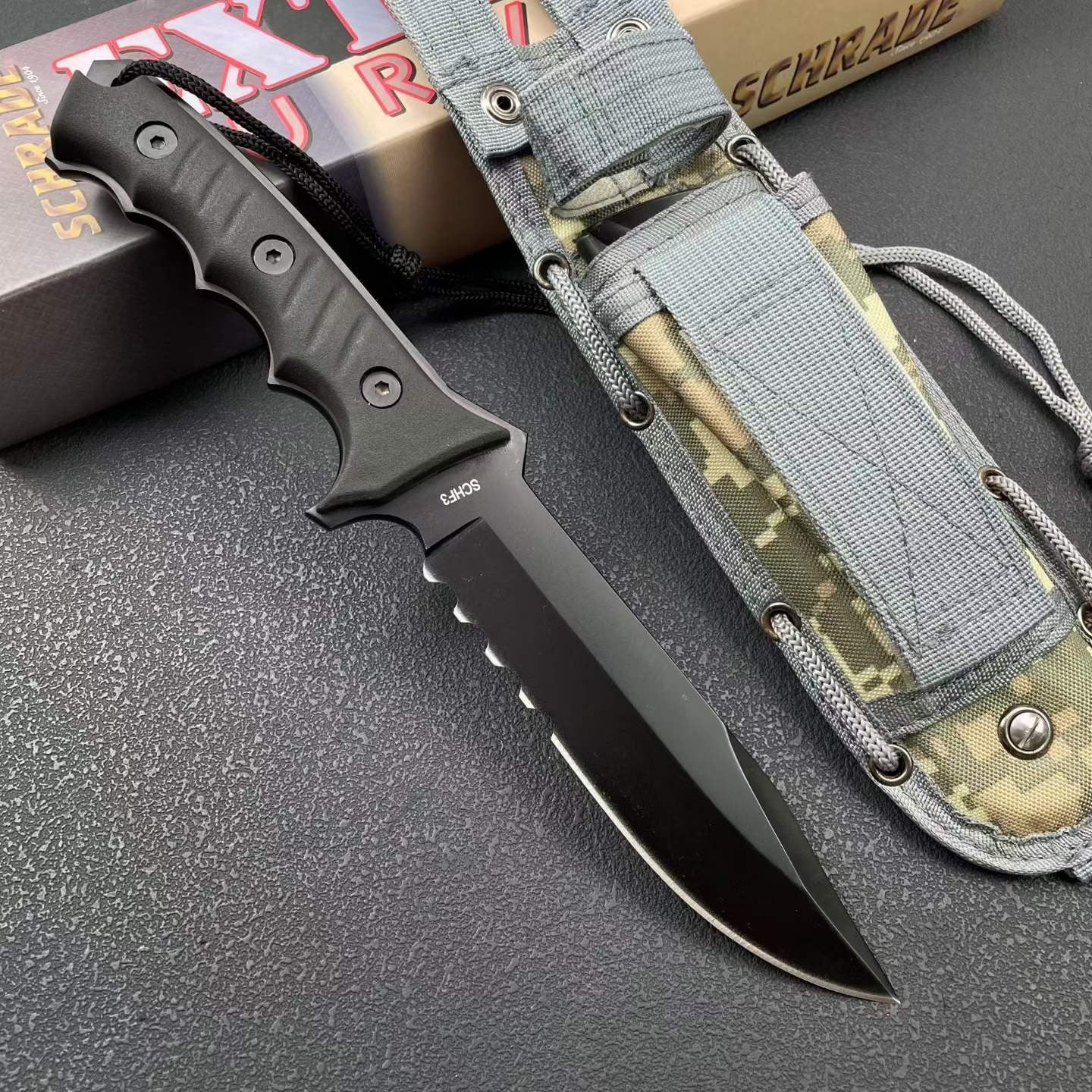 12'' New 9Cr15MoV Steels ABS handle camping Hunting Knife VTH87