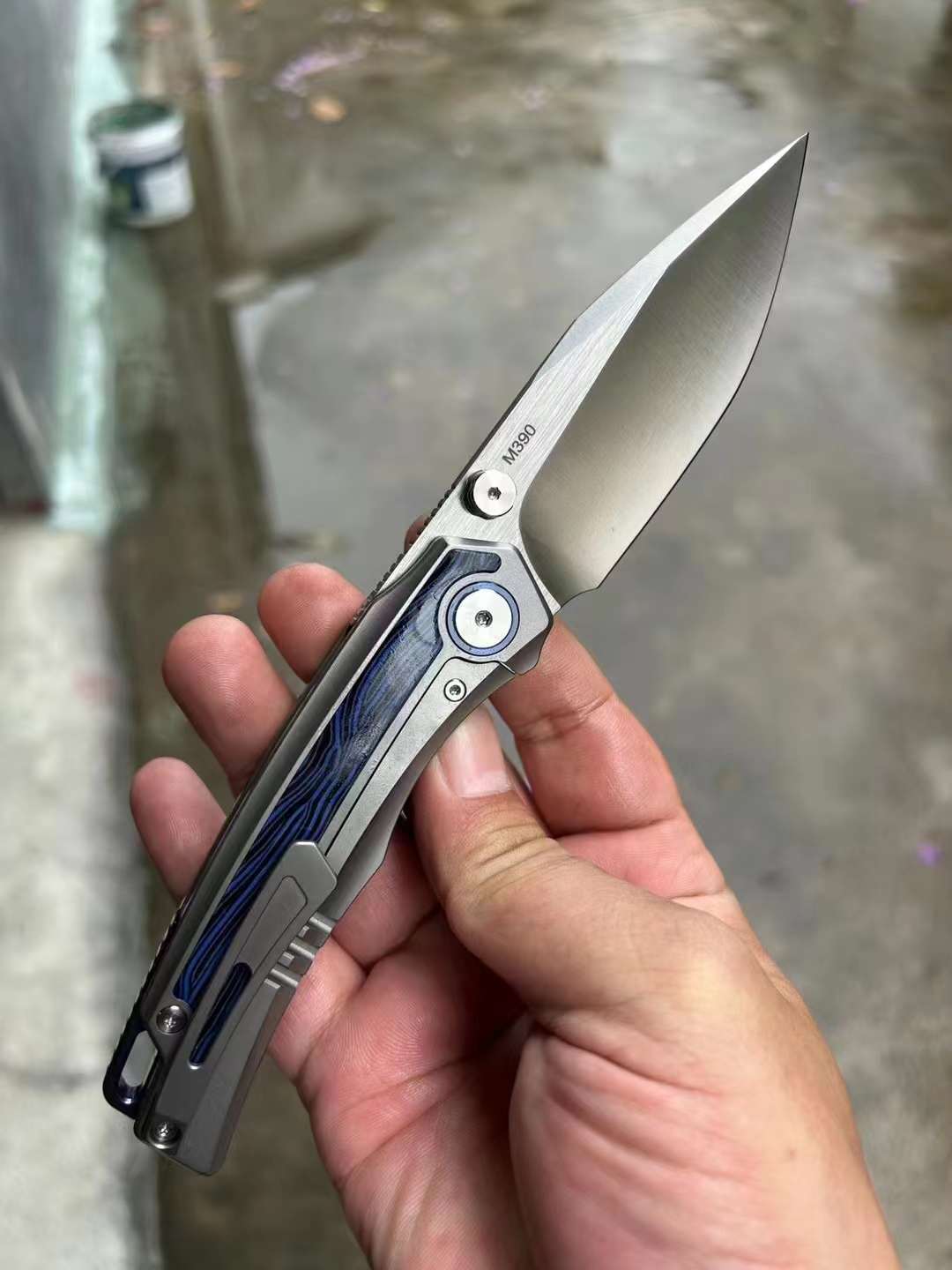 8.5'' New Folding Knife M390 Blade Full T4C Titanium Handle Pocket Camping Knife VTF26