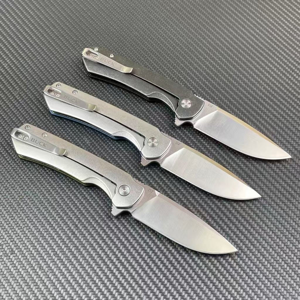 7'' New D2 Blade Steels Handle Pocket Folding Camping Knife DF02
