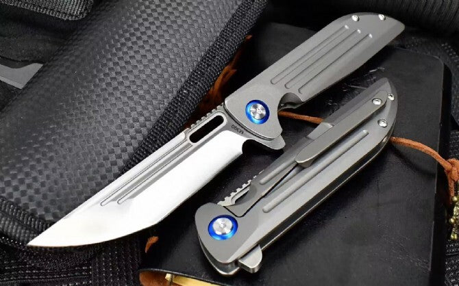 8'' New CNC M390 BladeFull T4C Titanium Handle  Folding Knife VTF92