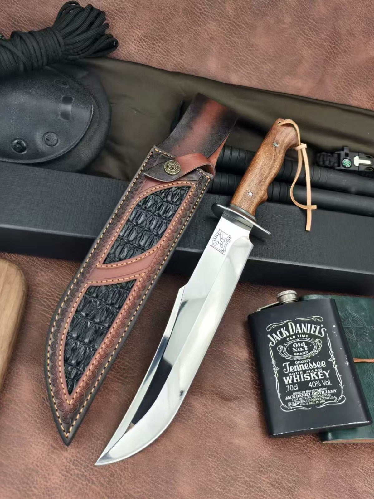 16'' New Mirror Light M390 Steels Wood handle Camping Knife M8